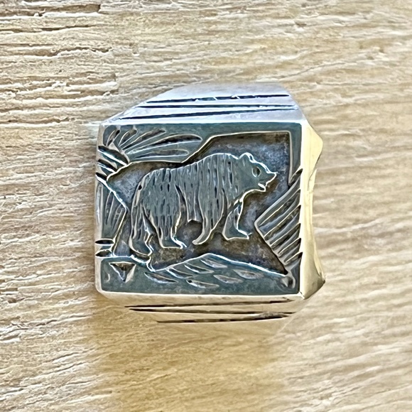 Vtg Sterling Bear Ring